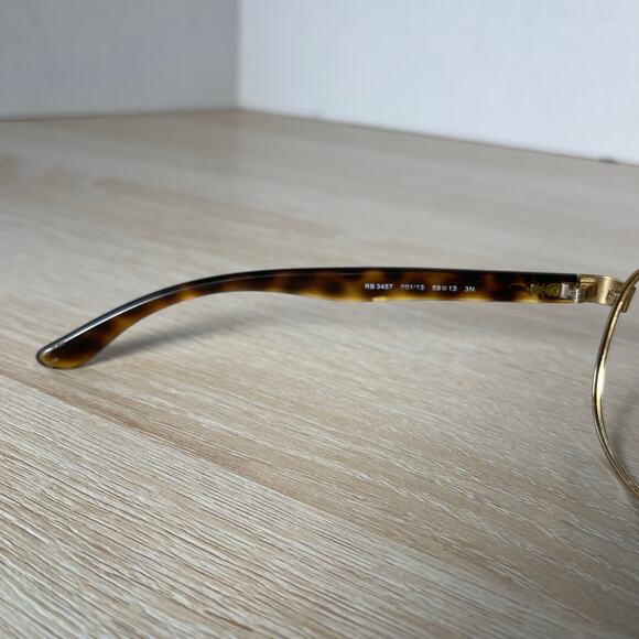 Ray-Ban RB3457 001/13 Sunglasses Frames Only Gold Tortoise Shell 59-13 - Picture 5 of 11